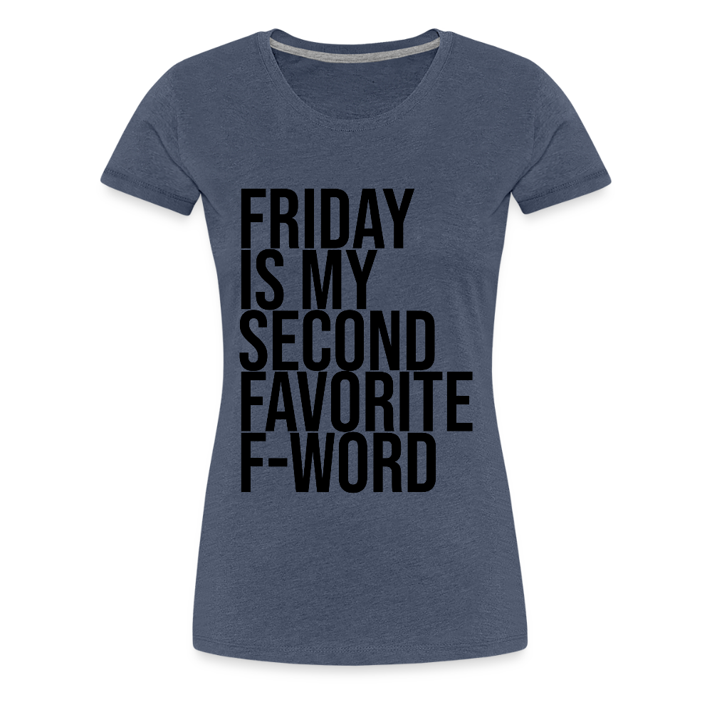 F-Word - Frauen Premium T-Shirt - Blau meliert