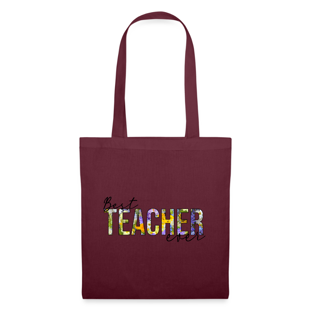 Best teacher ever - Stoffbeutel - Burgunderrot