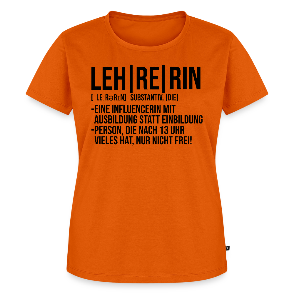 Leh-re-rin - Frauen Premium T-Shirt - Orange