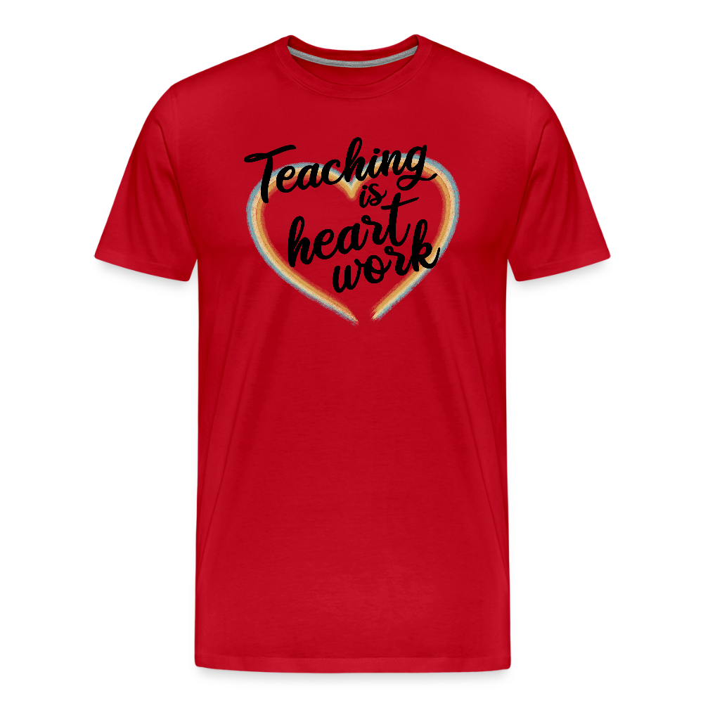 Heart work - Männer Premium T-Shirt - Rot