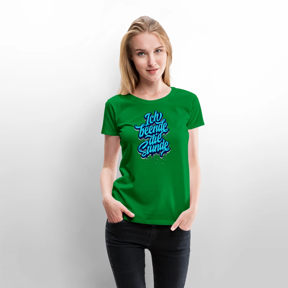 Ich beende die Stunde - Frauen Premium T-Shirt - Grün