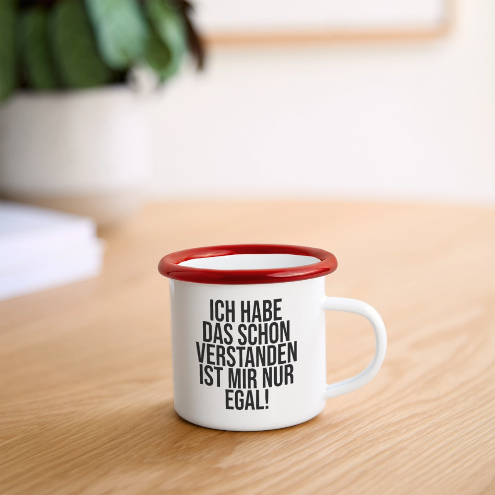 Verstanden - Emaille-Tasse - Weiß/Rot