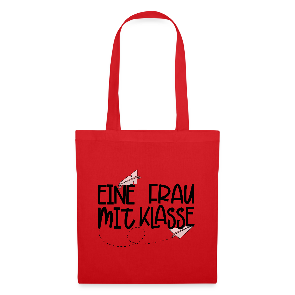 Eine Frau mit Klasse - Stoffbeutel - Rot
