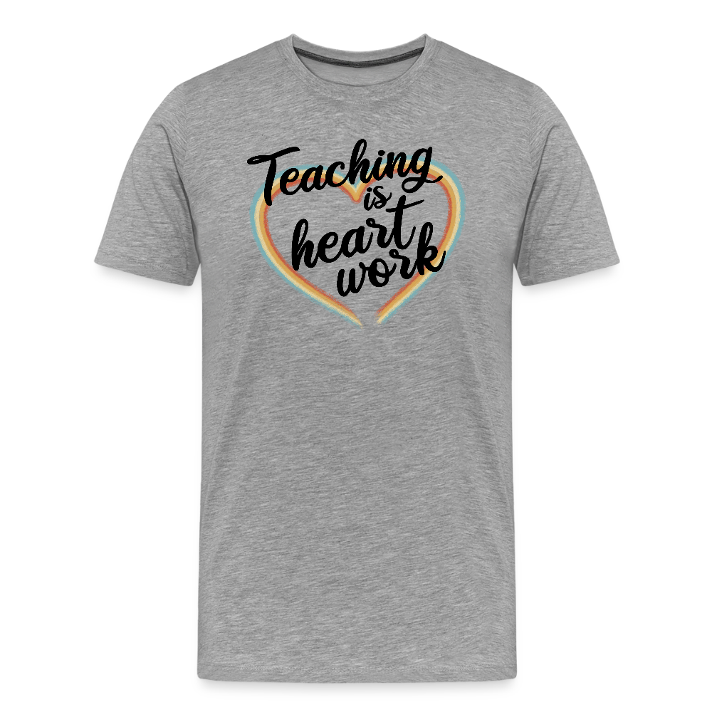 Heart work - Männer Premium T-Shirt - Grau meliert