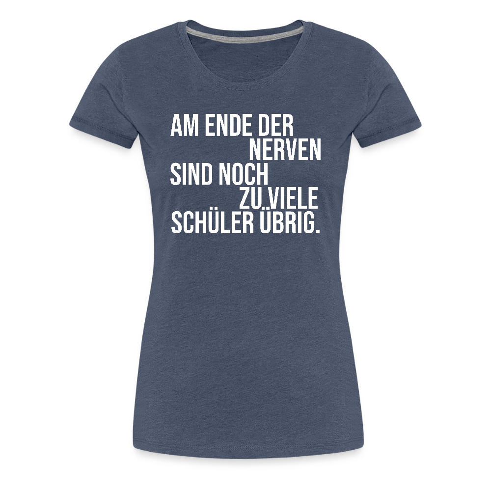 zu viele Schüler - Frauen Premium T-Shirt - Blau meliert