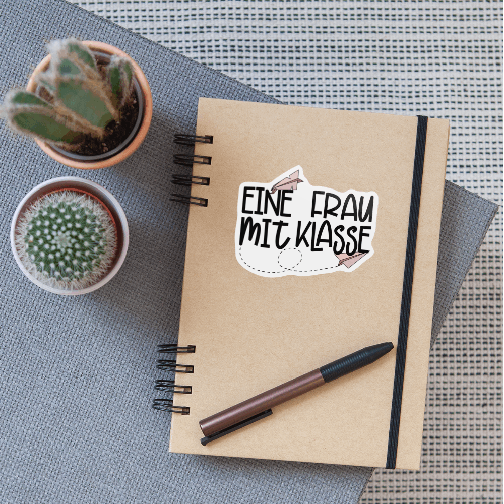 Eine Frau mit Klasse - Sticker - Mattweiß