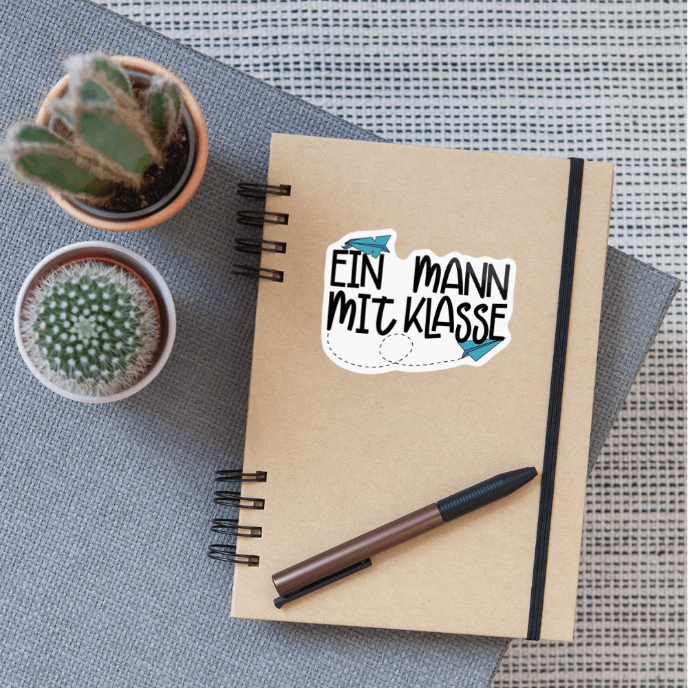Ein Mann mit Klasse - Sticker - Weiß glänzend