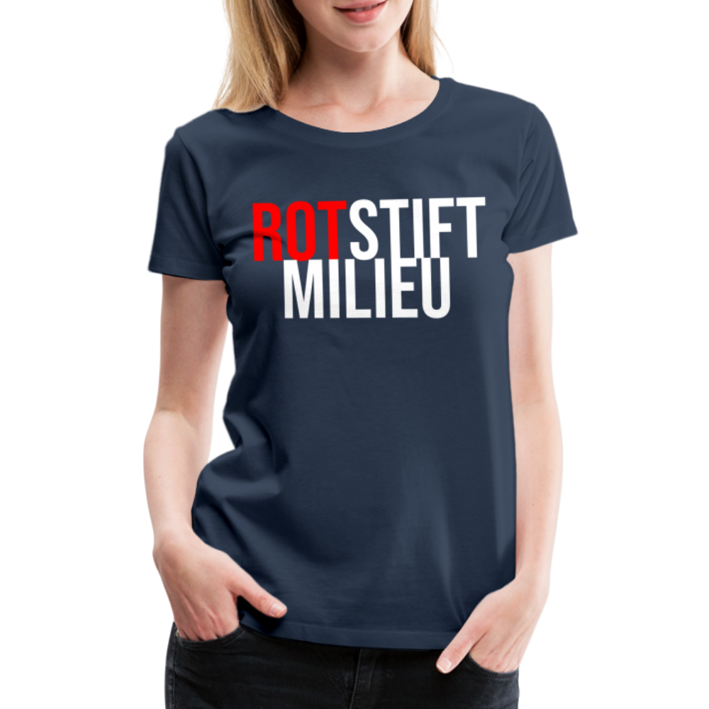 Rotstiftmilieu - Frauen Premium T-Shirt - Navy
