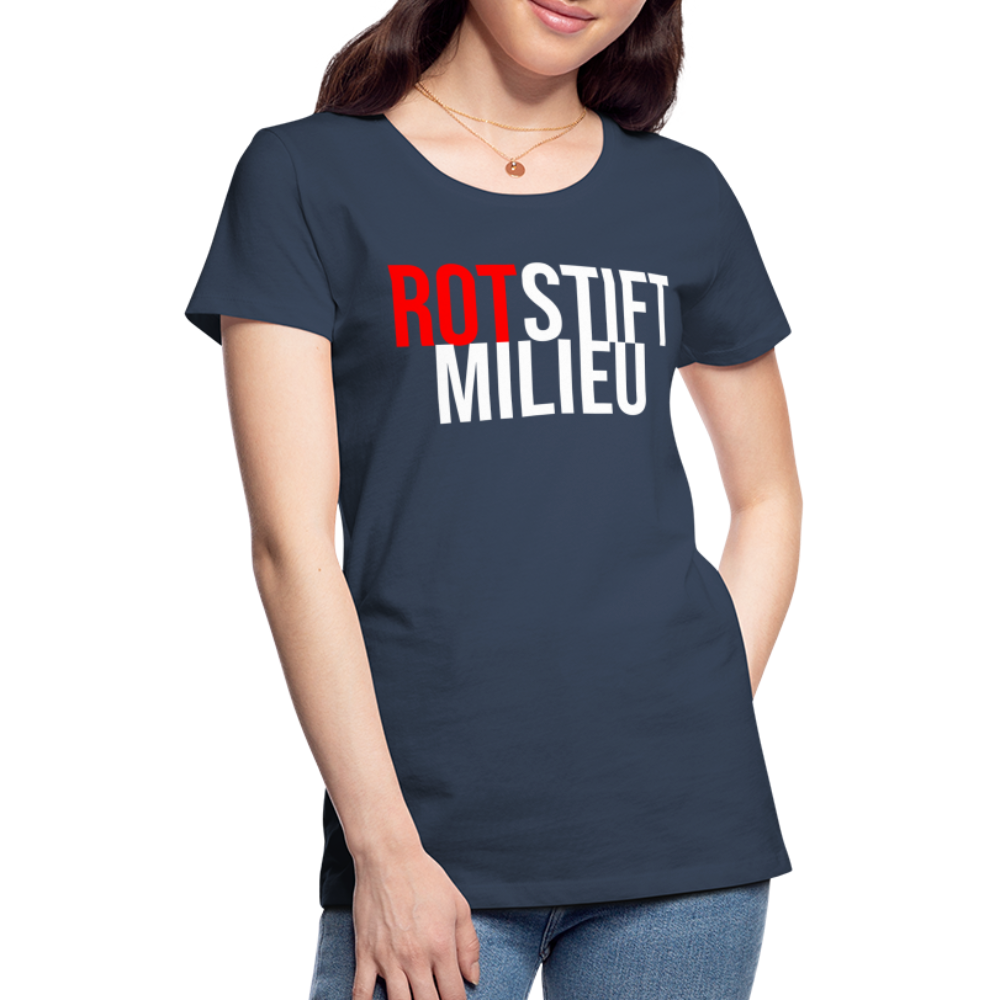 Rotstiftmilieu - Frauen Premium T-Shirt - Navy