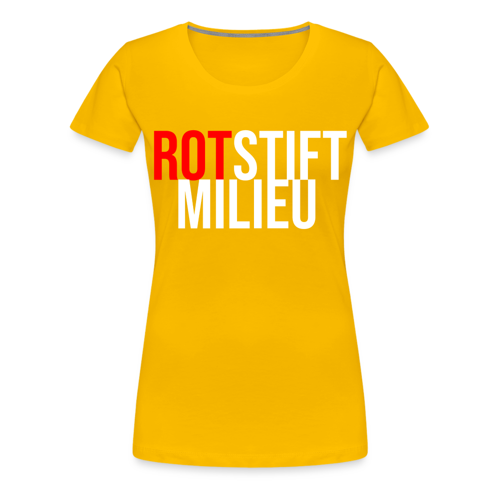 Rotstiftmilieu - Frauen Premium T-Shirt - Sonnengelb