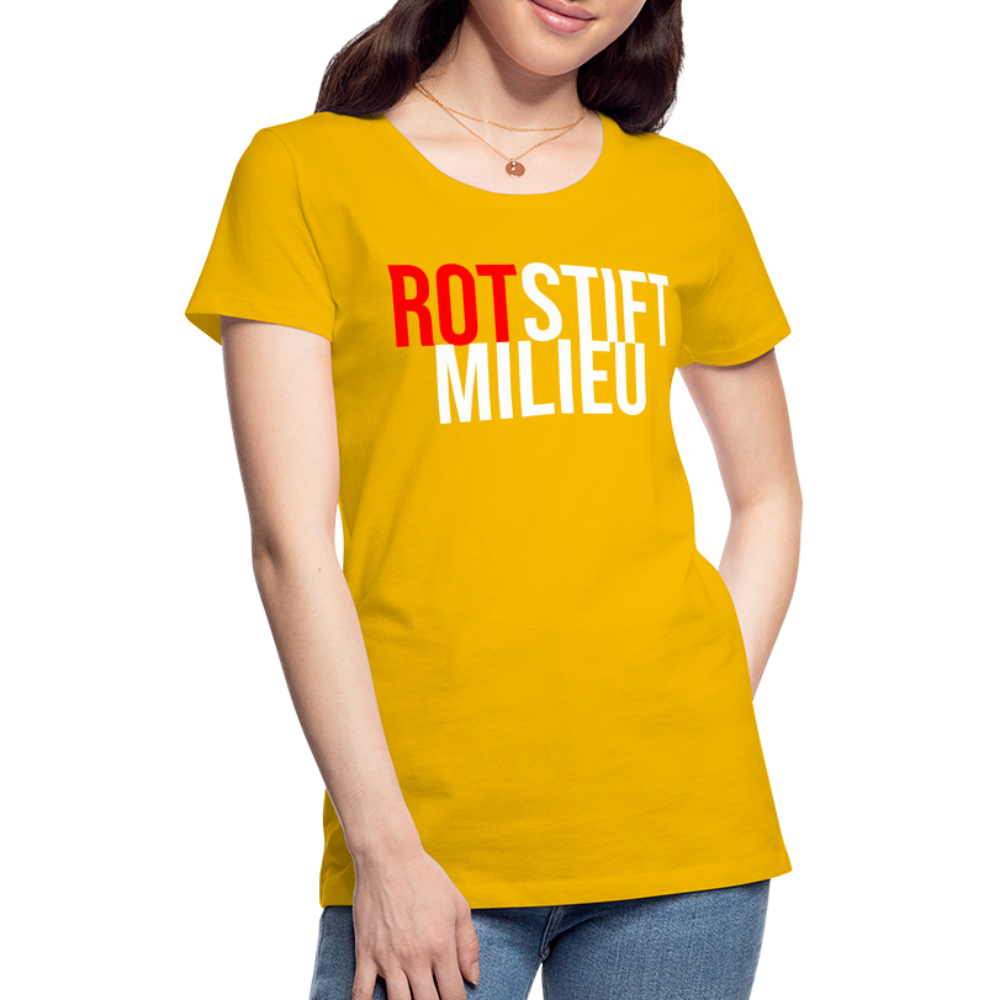 Rotstiftmilieu - Frauen Premium T-Shirt - Sonnengelb