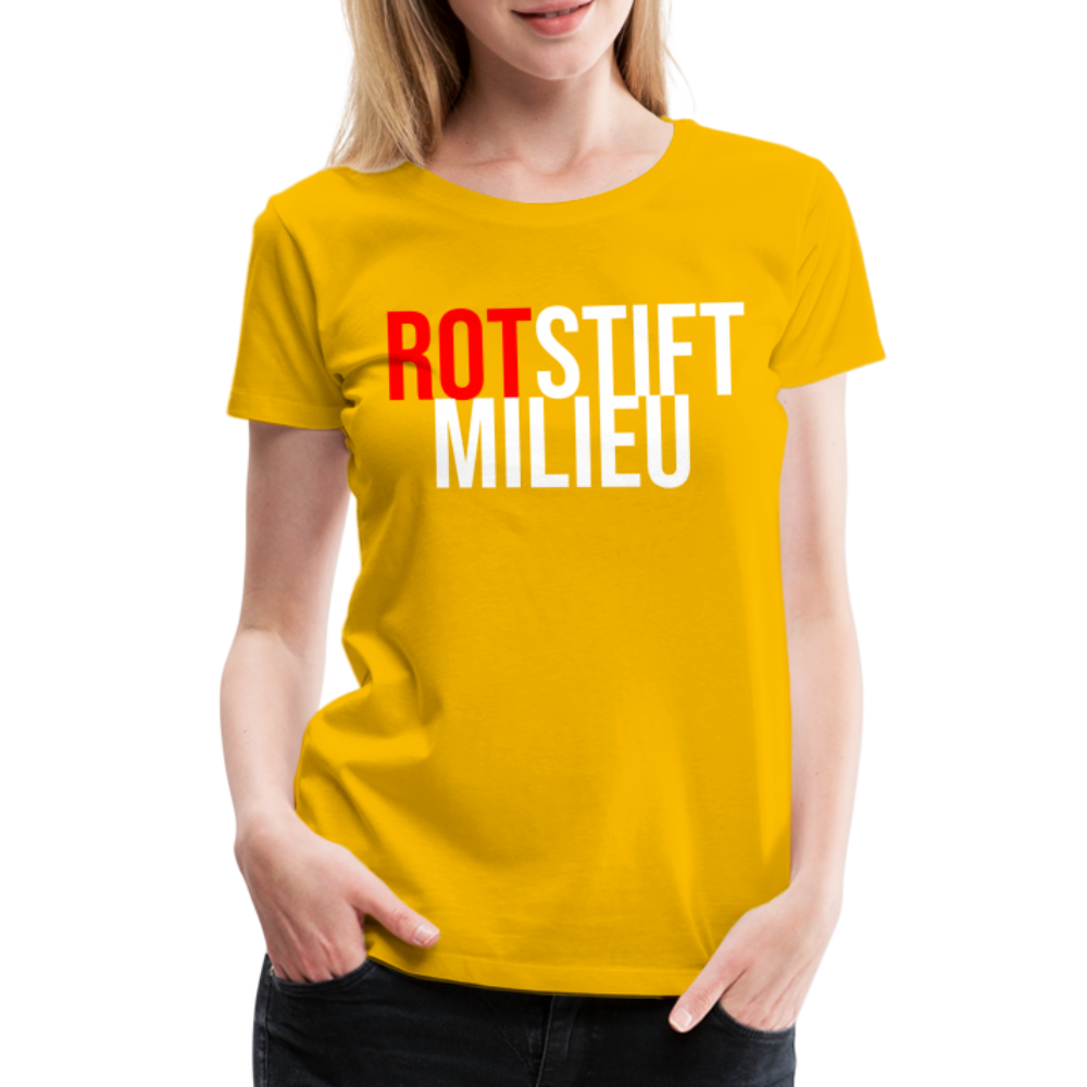 Rotstiftmilieu - Frauen Premium T-Shirt - Sonnengelb