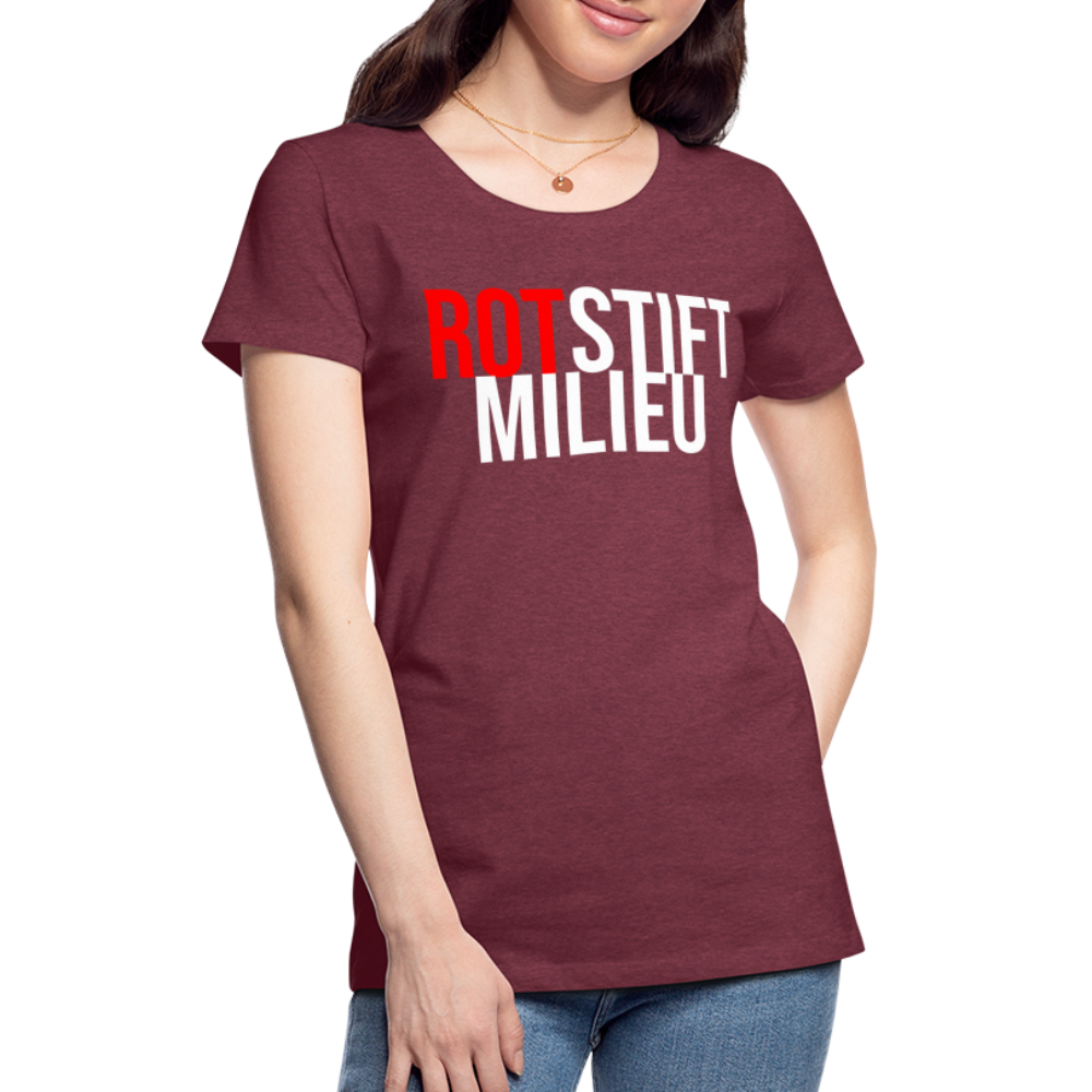 Rotstiftmilieu - Frauen Premium T-Shirt - Bordeauxrot meliert