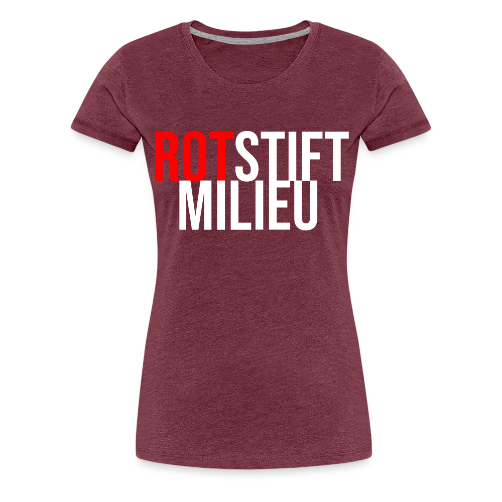 Rotstiftmilieu - Frauen Premium T-Shirt - Bordeauxrot meliert