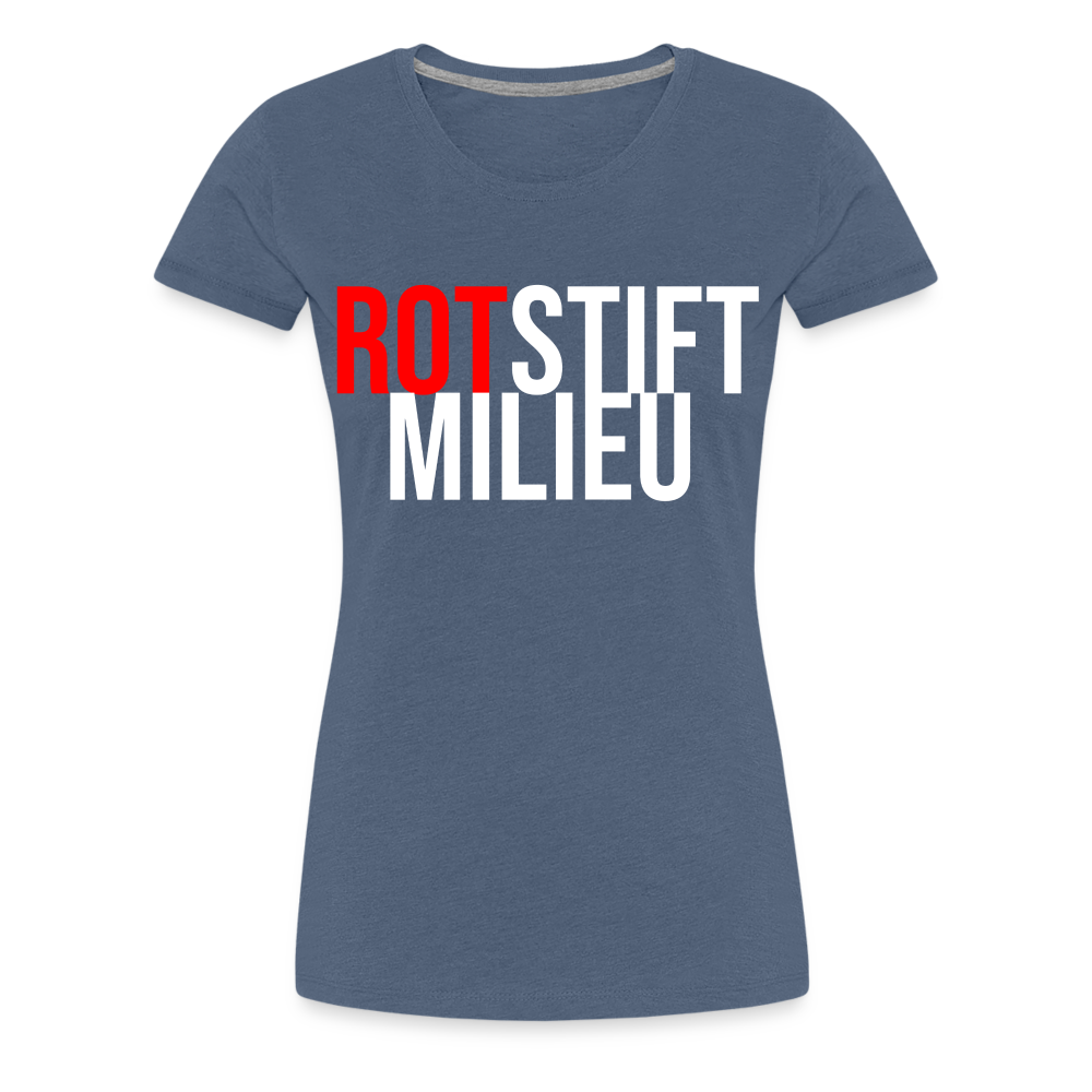 Rotstiftmilieu - Frauen Premium T-Shirt - Blau meliert
