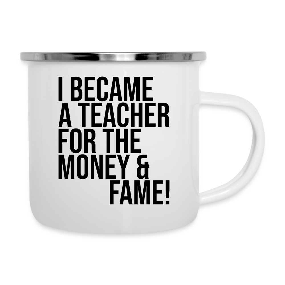 Money & Fame - Emaille-Tasse - weiß