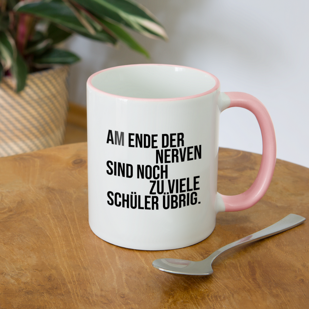 Zu viele Schüler - Tasse zweifarbig - Weiß/Pink