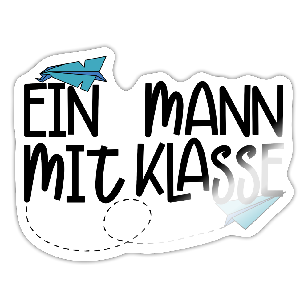 Ein Mann mit Klasse - Sticker - Weiß glänzend