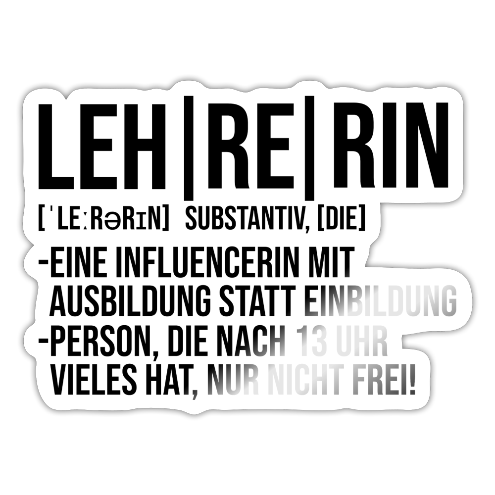 Leh-re-rin - Sticker - Weiß glänzend