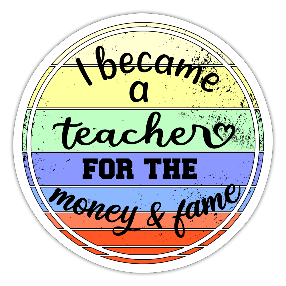 Money & Fame! - Sticker rund - Mattweiß