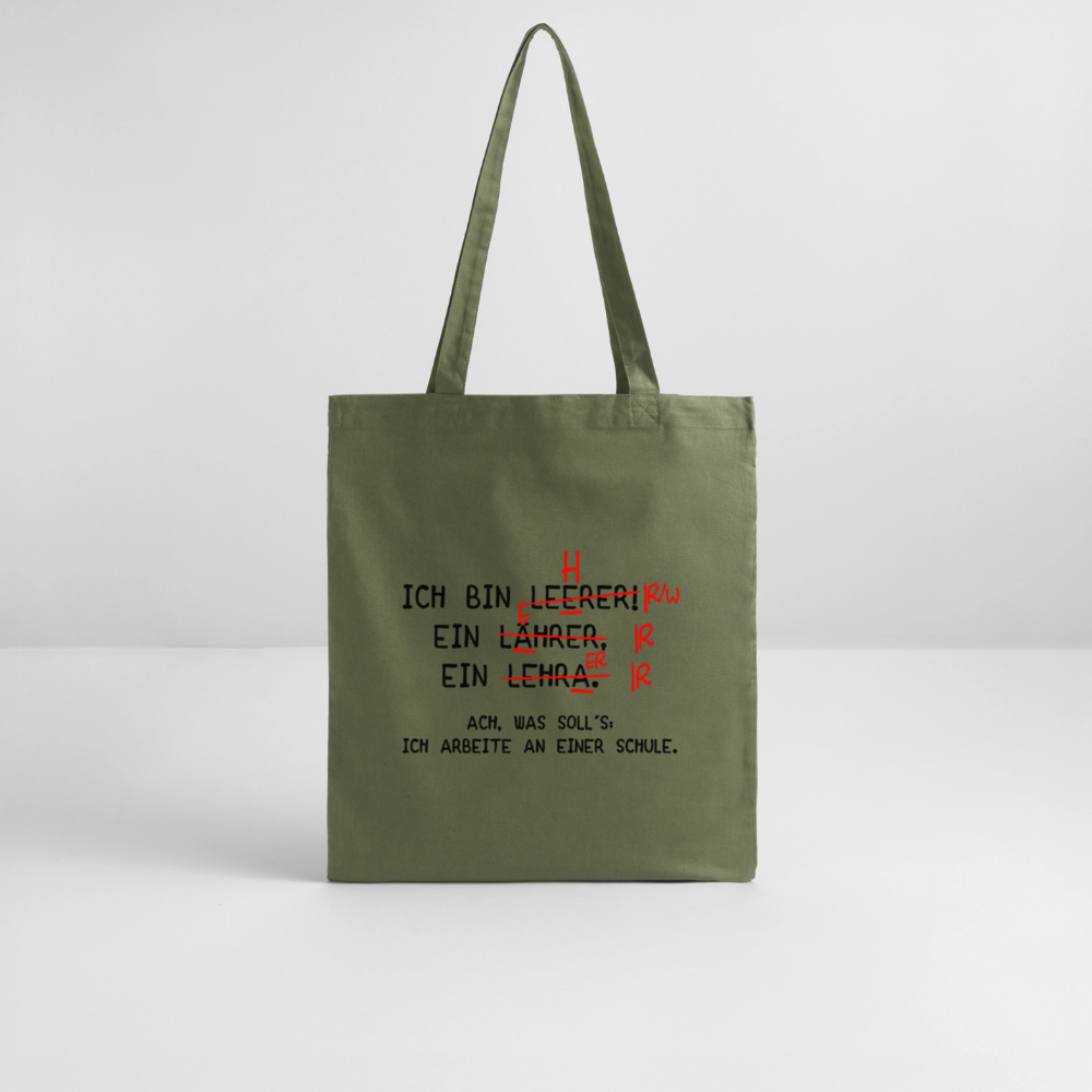 Lehrer - Bio-Stoffbeutel - Khaki