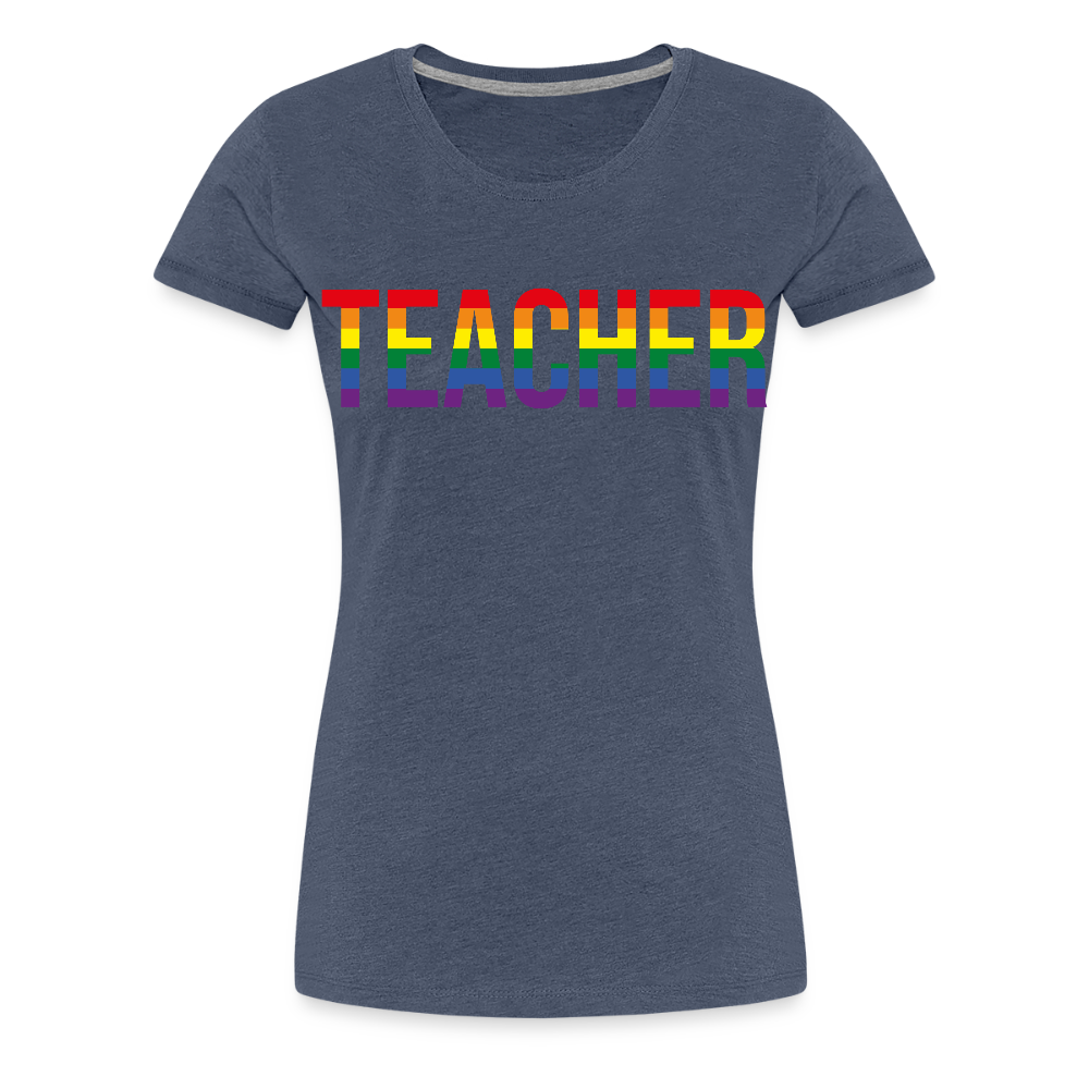Teacher - Frauen Premium T-Shirt - Blau meliert