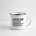 Leh-Re-Rin - Emaille-Tasse - Weiß