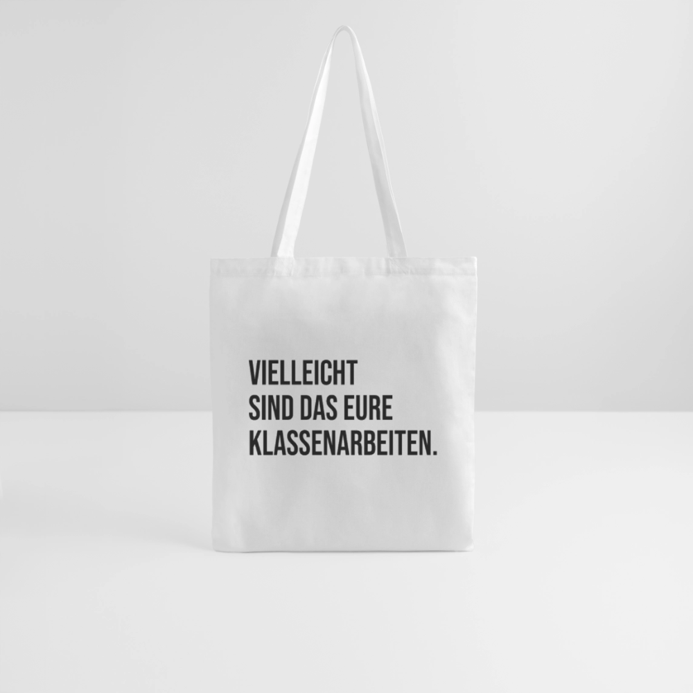 Klassenarbeiten- Stoffbeutel - Weiß