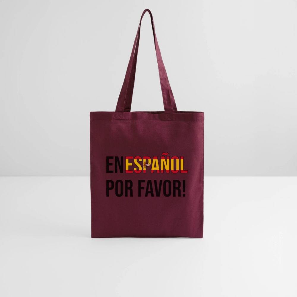 En Español por vavor - Stoffbeutel - Burgunderrot
