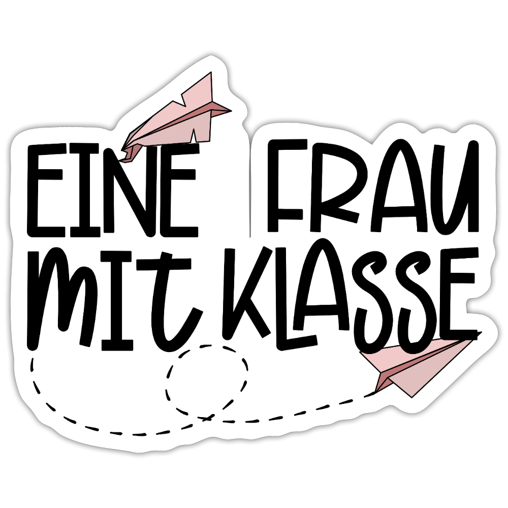 Frau mit Klasse - Sticker - Mattweiß