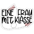 Frau mit Klasse - Sticker - Mattweiß