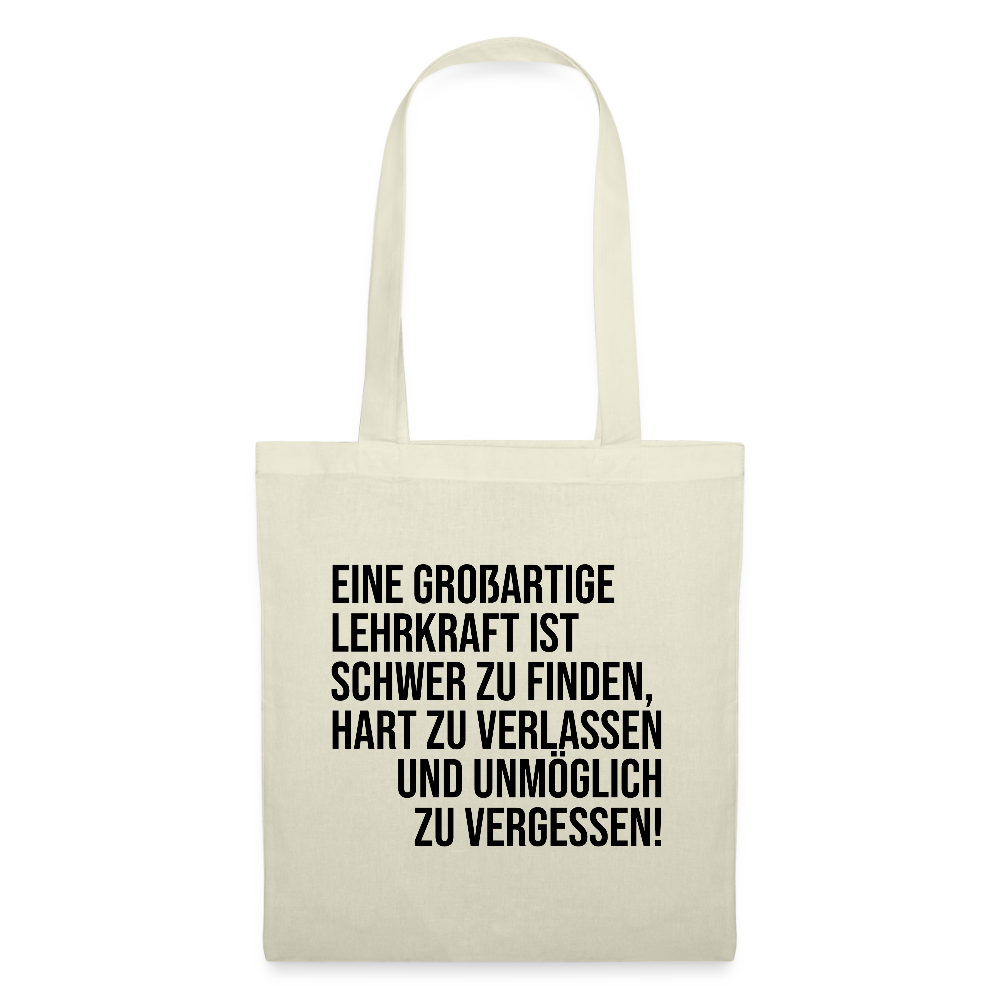 Großartige Lehrkraft - Stoffbeutel - Natur