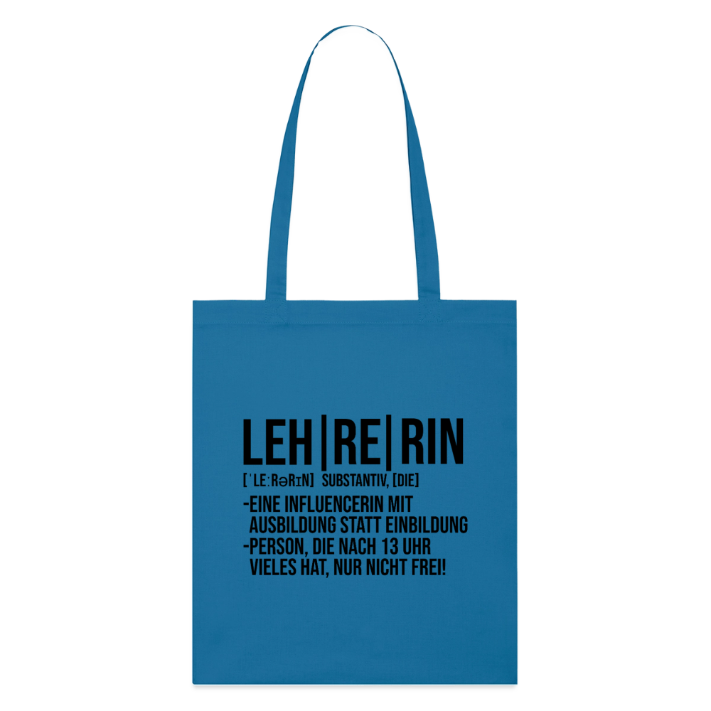 Lehrerin - Bio-Stoffbeutel - Königsblau