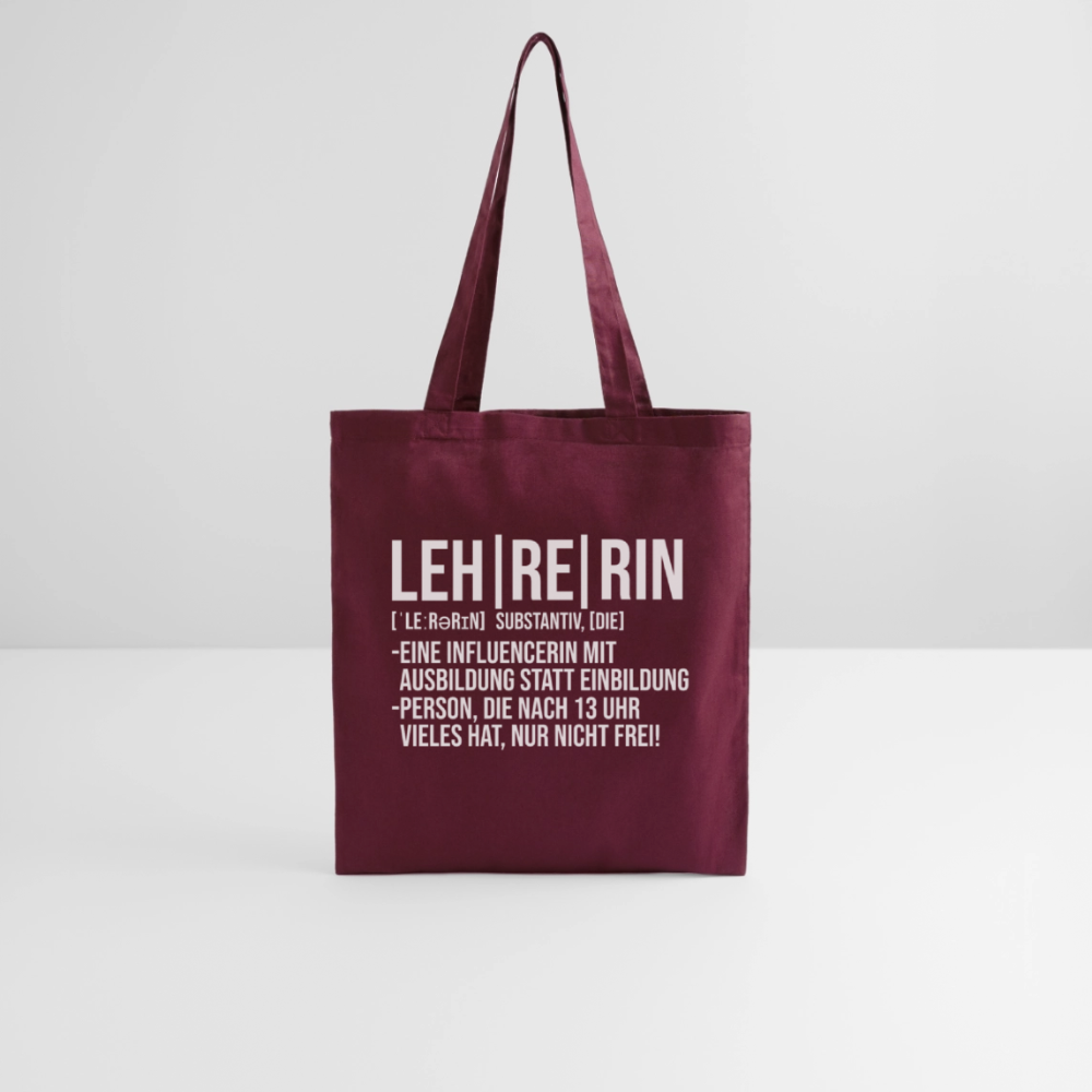 Leh-re-rin - Stoffbeutel - Burgunderrot