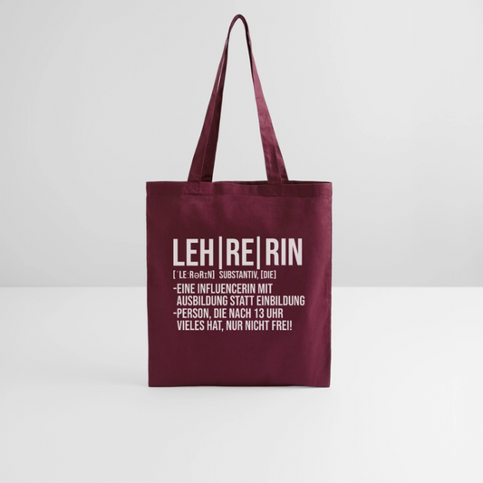Leh-re-rin - Stoffbeutel - Burgunderrot
