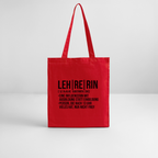 Lehrerin - Bio-Stoffbeutel - Rot