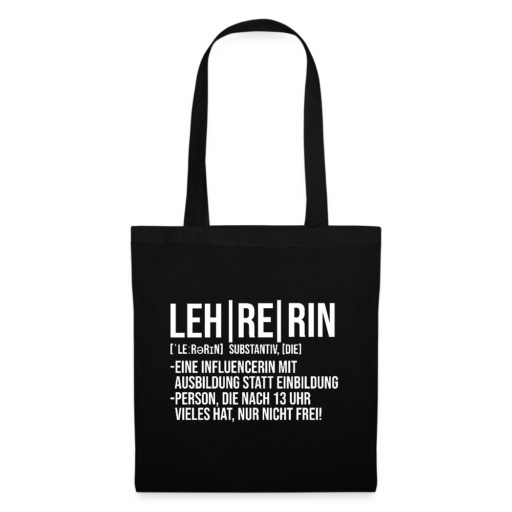 Leh-re-rin - Stoffbeutel - Schwarz