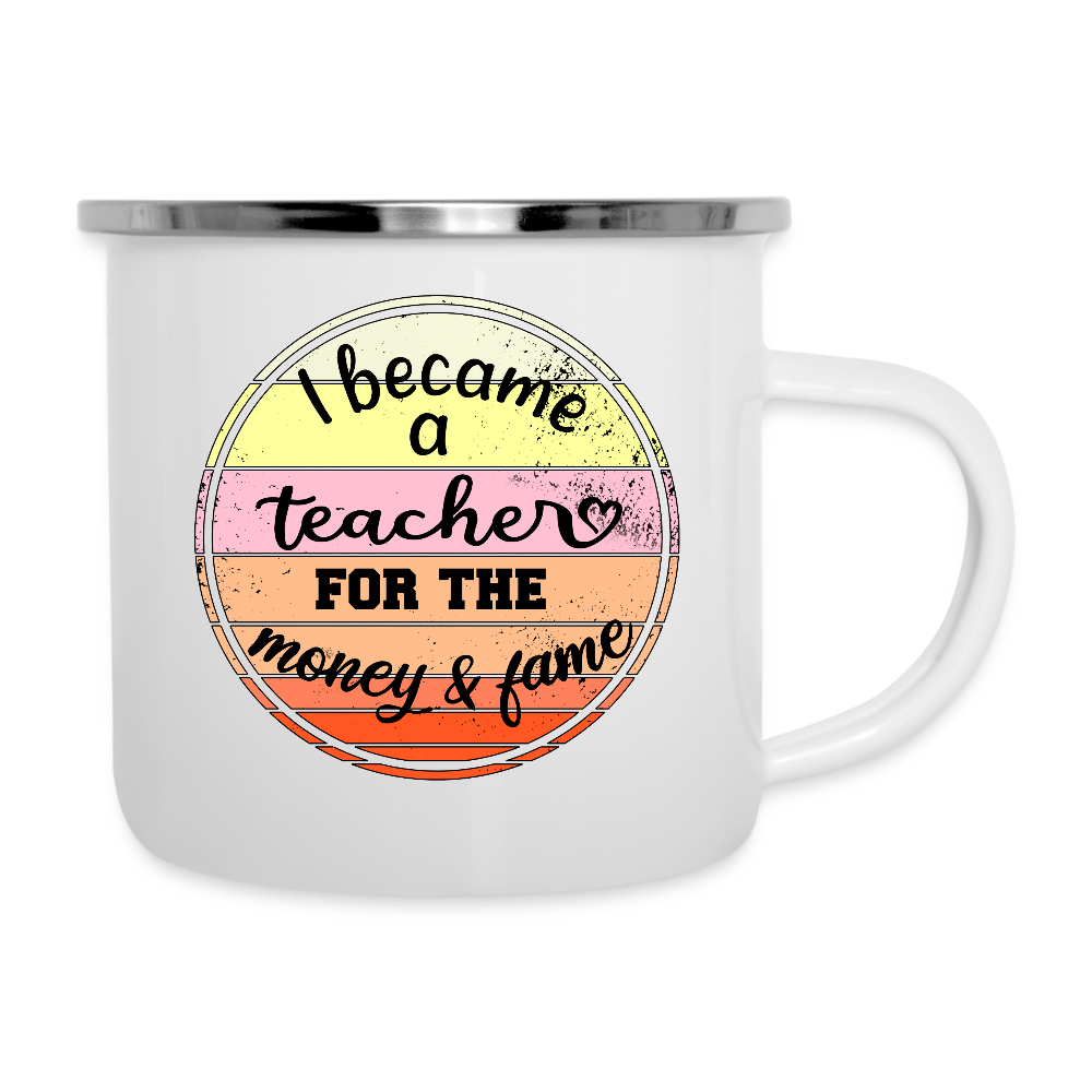 Money & Fame - Emaille-Tasse - Weiß