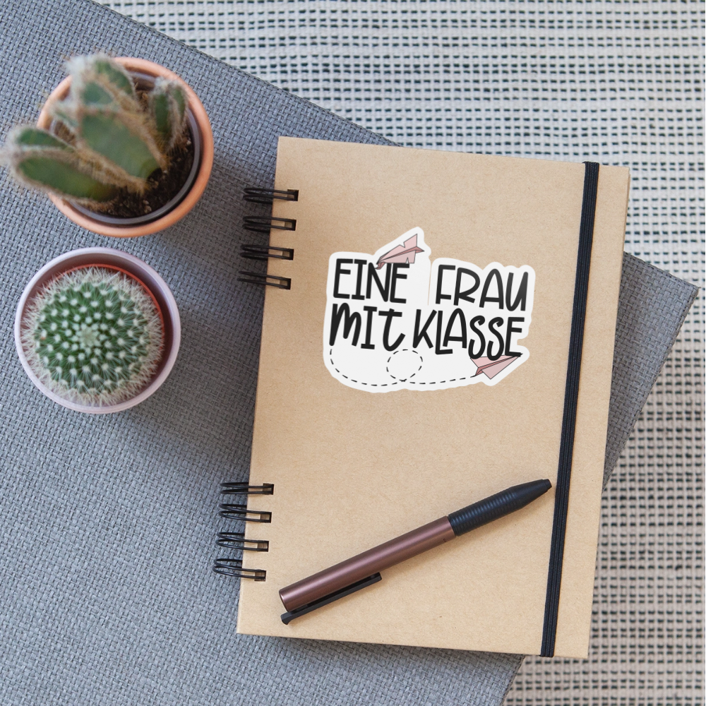 Frau mit Klasse - Sticker - Mattweiß