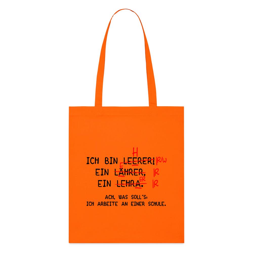 Lehrer - Bio-Stoffbeutel - Tieforange