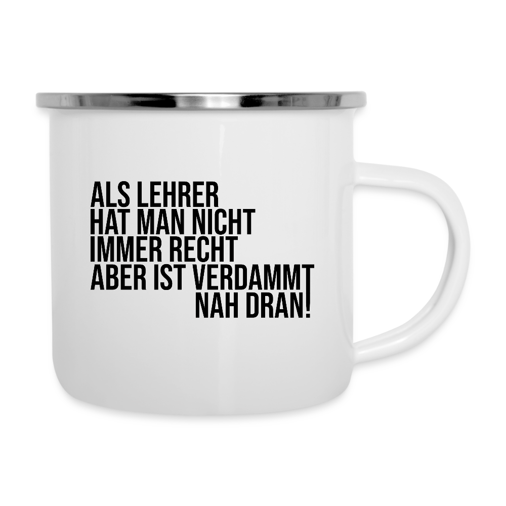 Nah dran! - Emaille-Tasse - Weiß