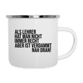 Nah dran! - Emaille-Tasse - Weiß