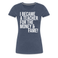 Money & Fame - Frauen Premium T-Shirt - Blau meliert