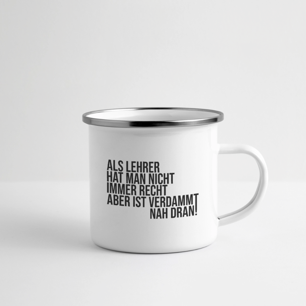 Nah dran! - Emaille-Tasse - Weiß