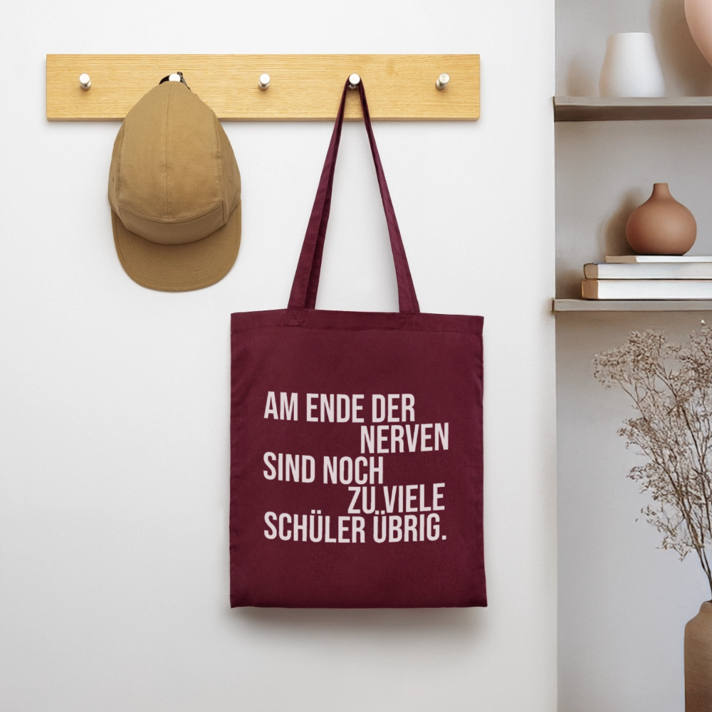 Zu viele Schüler - Stoffbeutel - Burgunderrot