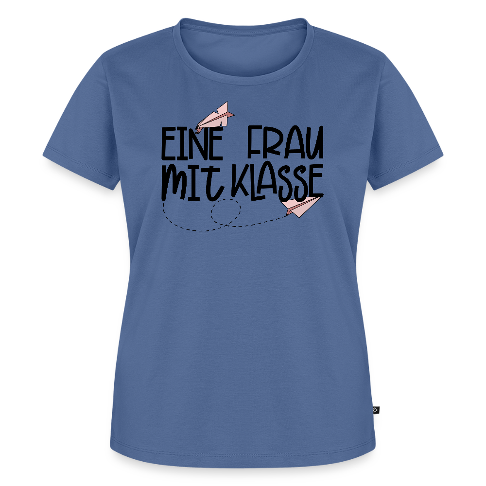 Eine Frau mit Klasse - Frauen Premium T-Shirt - Taubenblau