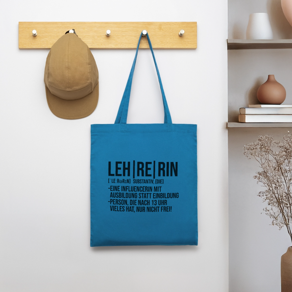Lehrerin - Bio-Stoffbeutel - Königsblau