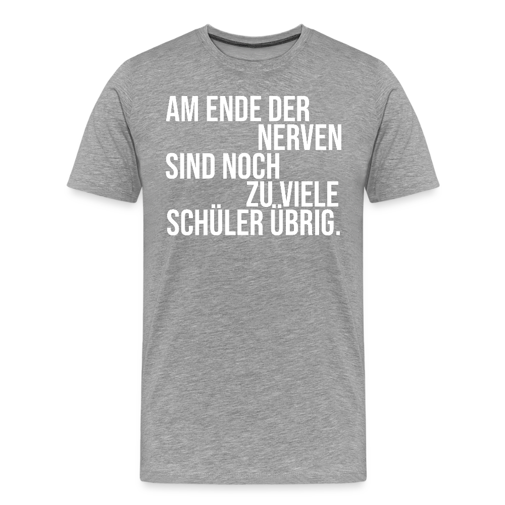 Zu viele Schüler - Männer Premium T-Shirt - Grau meliert