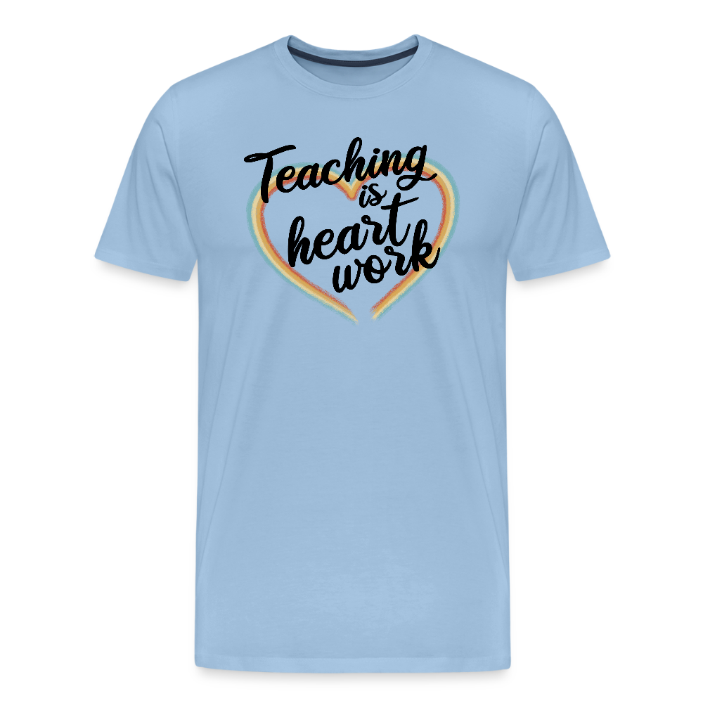 Heart work - Männer Premium T-Shirt - Sky