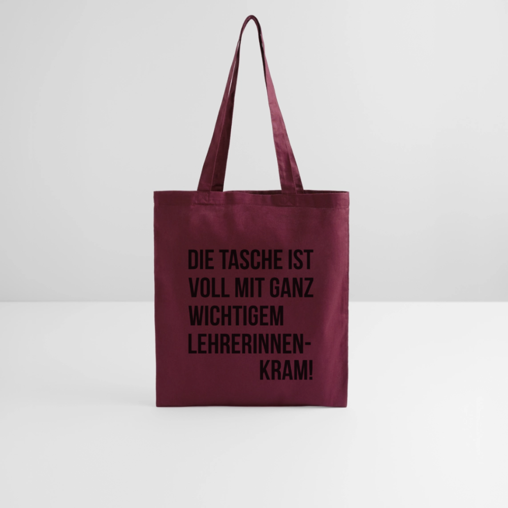Lehrerinnenkram - Stoffbeutel - Burgunderrot